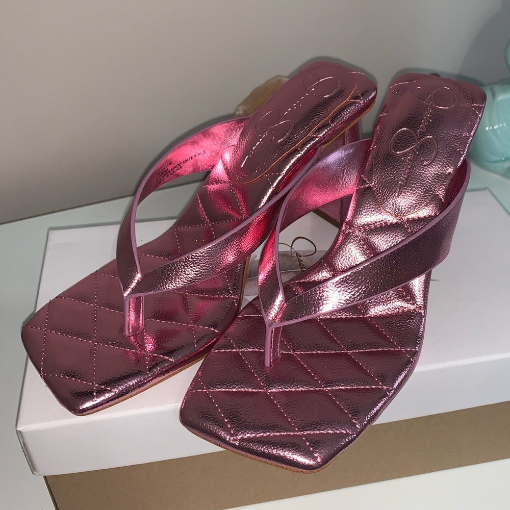 Block heeled thong sandal